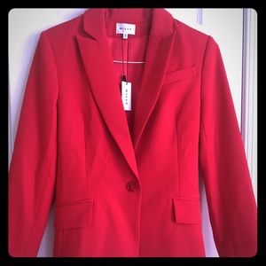 Milly 2018 Fitted Blazer, Ruby Red, Size 8.  NWT